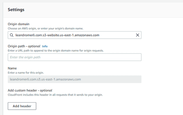 AWS Cloudfront distribution