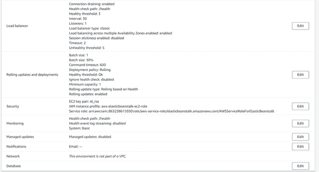 Elastic Beanstalk Configuration