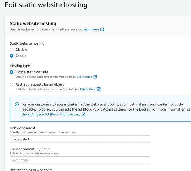 S3 Static Website Hosting