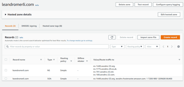 Grab DNS names from Hosted Zone in AWS